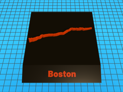 A 3D printable STL model of the Boston Marathon route.
