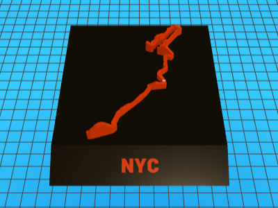 A 3D printable STL model of the NYC Marathon route.