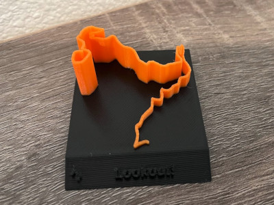 A completed 3D GPX print.